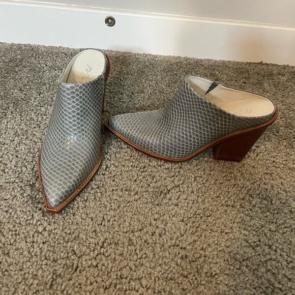 Matisse leather snakeskin embossed heeled mule women’s size 8.5 - Picture 1 of 8